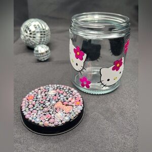 Hello Kitty Glass Jar with Decorative Lid